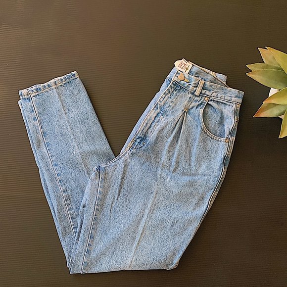 Vintage Denim - Vintage 1980's Pleated Front Mom Jeans